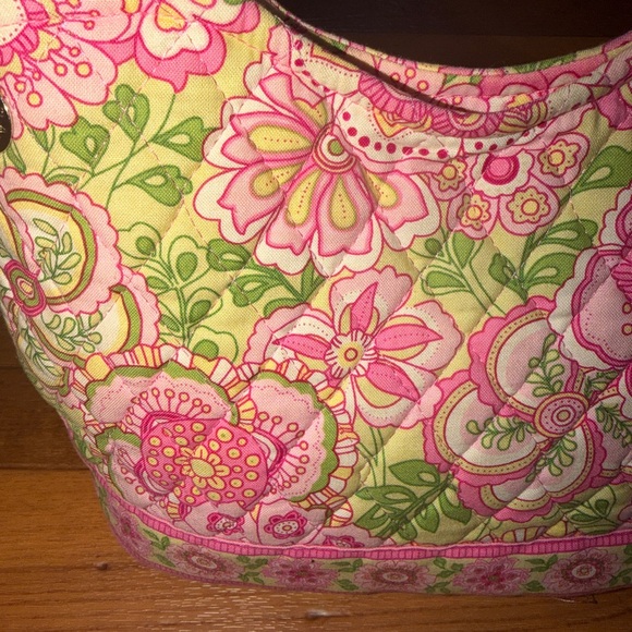 Vera Bradley Floral Pink and Green Tote Bag - Picture 2 of 8